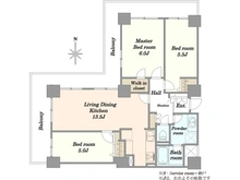 【埼玉県/川口市川口】リプレ川口一番街 1号棟 間取り図