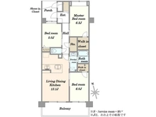 【埼玉県/蕨市塚越】レリア蕨塚越 間取り図