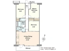 【埼玉県/蕨市塚越】グリーンライフ蕨市民公園 間取り図