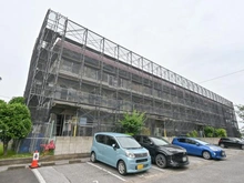 【埼玉県/越谷市西方】越谷シティハウス7号棟 外観：大規模修繕中