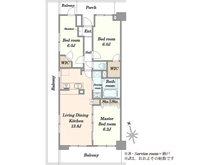 【埼玉県/川口市原町】コスモ川口シティアベニュー 間取り図