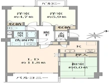 【神奈川県/横浜市青葉区藤が丘】クリエール藤が丘 A館 間取り図