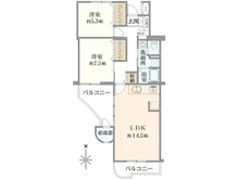 【東京都/多摩市貝取】多摩ニュータウン貝取 第4の1の2号棟 間取り図