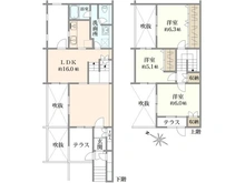 【神奈川県/川崎市多摩区東三田】ハイツ向ヶ丘遊園 間取り図