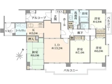 【神奈川県/横浜市青葉区藤が丘】クリエール藤が丘B館 間取り図