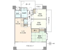 【神奈川県/川崎市高津区末長】エクセレントシティ武蔵新城アクトラージュ 間取り図