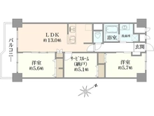 【東京都/調布市染地】ライオンズマンション調布 D棟 間取り図