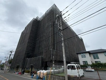 【東京都/国立市富士見台】日商岩井国立マンション 外観：大規模修繕工事実施中