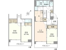 【神奈川県/川崎市高津区下作延】 コスモ梶ケ谷プレスティージュ 間取り図