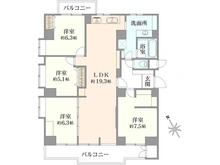 【神奈川県/横浜市青葉区荏田北】東急ドエル江田ロビニア 間取り図