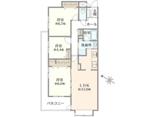 【東京都/多摩市馬引沢】東急ドエルアルス永山II 間取り図