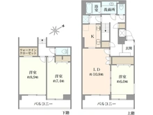 【神奈川県/川崎市高津区下作延】コスモ梶ケ谷プレスティージュ 間取り図