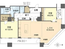 【大阪府/大阪市中央区高麗橋】The Kitahama 間取り図