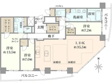 【大阪府/大阪市西区新町】大阪ひびきの街　ザ・サンクタスタワー 間取り図