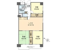 【大阪府/大阪市西区江之子島】ユニハイム阿波座 間取り図