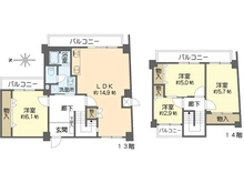 【大阪府/大阪市中央区本町橋】シャンボール内本町 間取り図