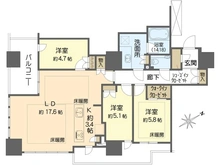 【大阪府/大阪市北区豊崎】プラウドタワー梅田豊崎 間取り図
