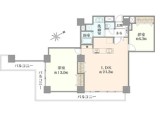 【大阪府/大阪市福島区玉川】キングマンション堂島川 間取り図