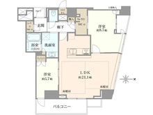 【大阪府/大阪市中央区高麗橋】プラウドタワー北浜 間取り図