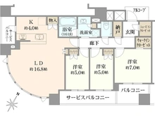 【大阪府/大阪市福島区福島】シエリアタワー中之島 間取り図