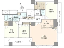 【大阪府/大阪市中央区高津】シエリアタワーなんば 間取り図