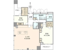 【大阪府/大阪市中央区伏見町】淀屋橋アップルタワーレジデンス　43階 間取り図