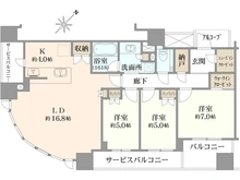 【大阪府/大阪市福島区福島】シエリアタワー中之島 間取り図