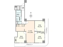 【大阪府/大阪市中央区瓦屋町】キングマンション心斎橋東 間取り図