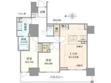 【大阪府/大阪市中央区瓦町】ローレルタワー御堂筋本町 間取り図