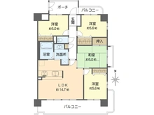【大阪府/大阪市東成区大今里西】セントラルパレス大今里ステーションアヴェニュー 間取り図
