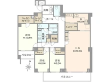 【東京都/大田区山王】パーク・コート山王 間取り図