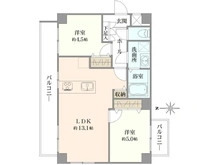 【東京都/大田区多摩川】マイキャッスル多摩川II 間取り図