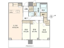 【東京都/中央区湊】パークシティ中央湊ザ・タワー　3308号室 間取り図