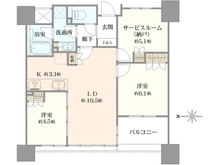 【東京都/府中市宮町】ライオンズ府中駅前 間取り図