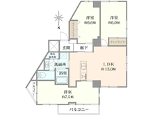 【東京都/多摩市関戸】シャルム第一聖蹟桜ヶ丘 間取り図