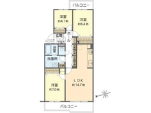 【神奈川県/横浜市戸塚区秋葉町】東戸塚サンハイツ 間取り図