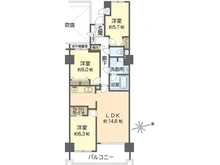 【神奈川県/横浜市戸塚区平戸町】コスモ東戸塚グランパルク A棟 間取り図