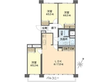 【神奈川県/横浜市戸塚区俣野町】県ドリームハイツ 18号棟 間取り図