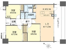 【大阪府/吹田市穂波町】クレステージ吹田 間取り図