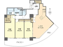 【大阪府/箕面市船場東】シティゲートタワー千里中央　1203号室 間取り図