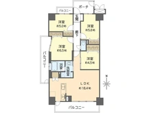 【大阪府/吹田市山田市場】パレ千里 壱号棟 間取り図