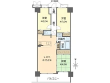 【大阪府/吹田市山田市場】パレ千里 壱号棟 間取り図