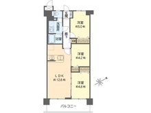 【大阪府/大阪市東淀川区上新庄】コスモシティ森林公園 3番館 間取り図