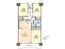 【大阪府/吹田市山田西】公社山田西C団地 A-1棟 間取り図