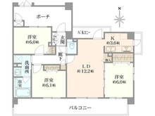 【神奈川県/横浜市緑区白山】クレストフォルム横浜鴨居壱番館 間取り図