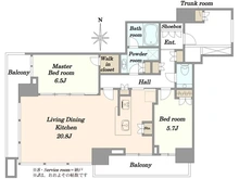 【東京都/中央区晴海】ザ・パークハウス晴海タワーズ　クロノレジデンス 間取り図