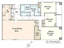 【東京都/千代田区三番町】シエルトーレ三番町 間取り図