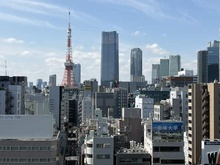 【東京都/港区海岸】スカイグランデ汐留 眺望：洋室西向きバルコニーより撮影
ズームあり（2.0倍）