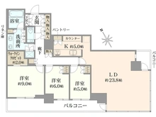 【東京都/港区芝浦】パークタワー芝浦ベイワードオーシャンウィング 間取り図