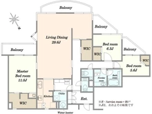 【東京都/目黒区目黒】目黒ロイアルハイツ 間取り図